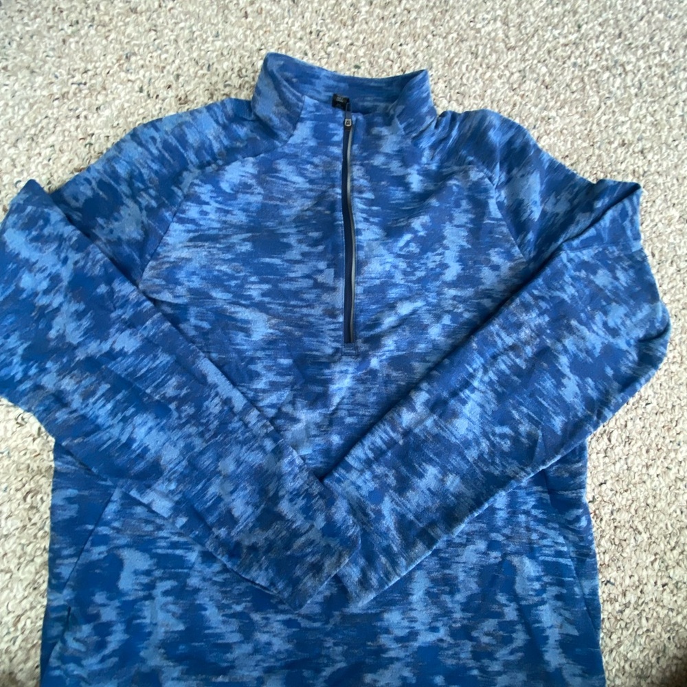 Lululemon Athletica Blue Patterned Zip Pullover